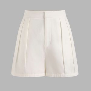 White mini pleated shorts